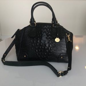 Brahmin satchel bag crocodile black